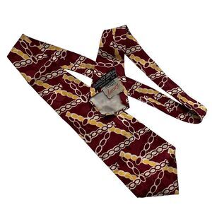 Superba Mens Tie Swing Vtg 1940s Abstract Wide Maroon Yellow Ivory Rockabilly